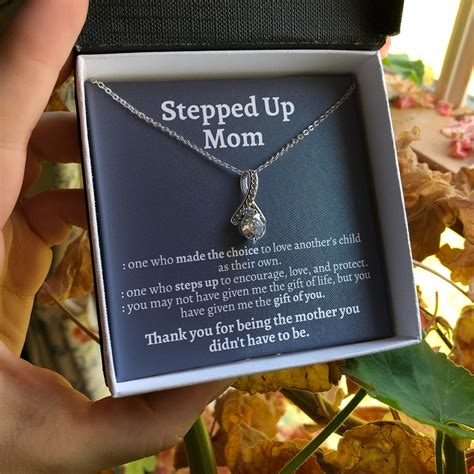 Stepmom gifts - Bonus Mom Gift Mother's Day Gift for Stepmom Unbiological Mom Gift Foster Mom in Law Second Mom Gift Birthday Gift for Stepmother. (62.8k) $22.00. $44.00 (50% off) Stepdaughter gift from Stepmother, Today I tell your " DAD " i do and promise you forever too . Personalized bracelet , Wedding from Stepmom. (4.9k) 